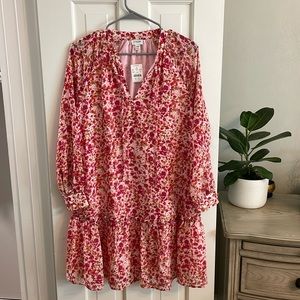 J Crew Punk Floral Knee Length Dress Size XXS